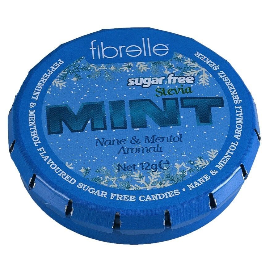 Fibrelle Stevialı Naneli Şekersiz Şeker (12 gr)